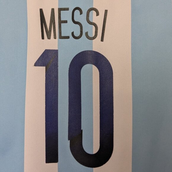 Argentina AFA Soccer Jersey Messi Mens Light Blue White Stripes Size Small - Picture 5 of 8